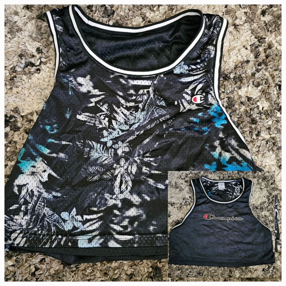 Champion Reversible Crop Jersey Athletic Tank Top Activewear Top Size Medium